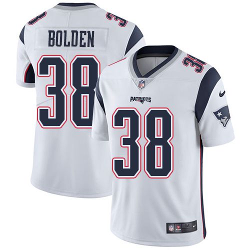 Men New England Patriots #38 Brandon Bolden Nike White Limited NFL Jersey